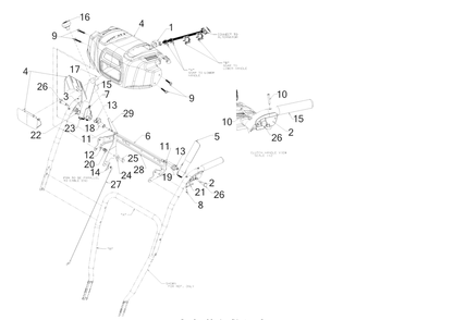 Panel Diagram and Parts List for 2X24-INCHHP (31AM5BSR710)(2016) Cub Cadet Snow Blower
